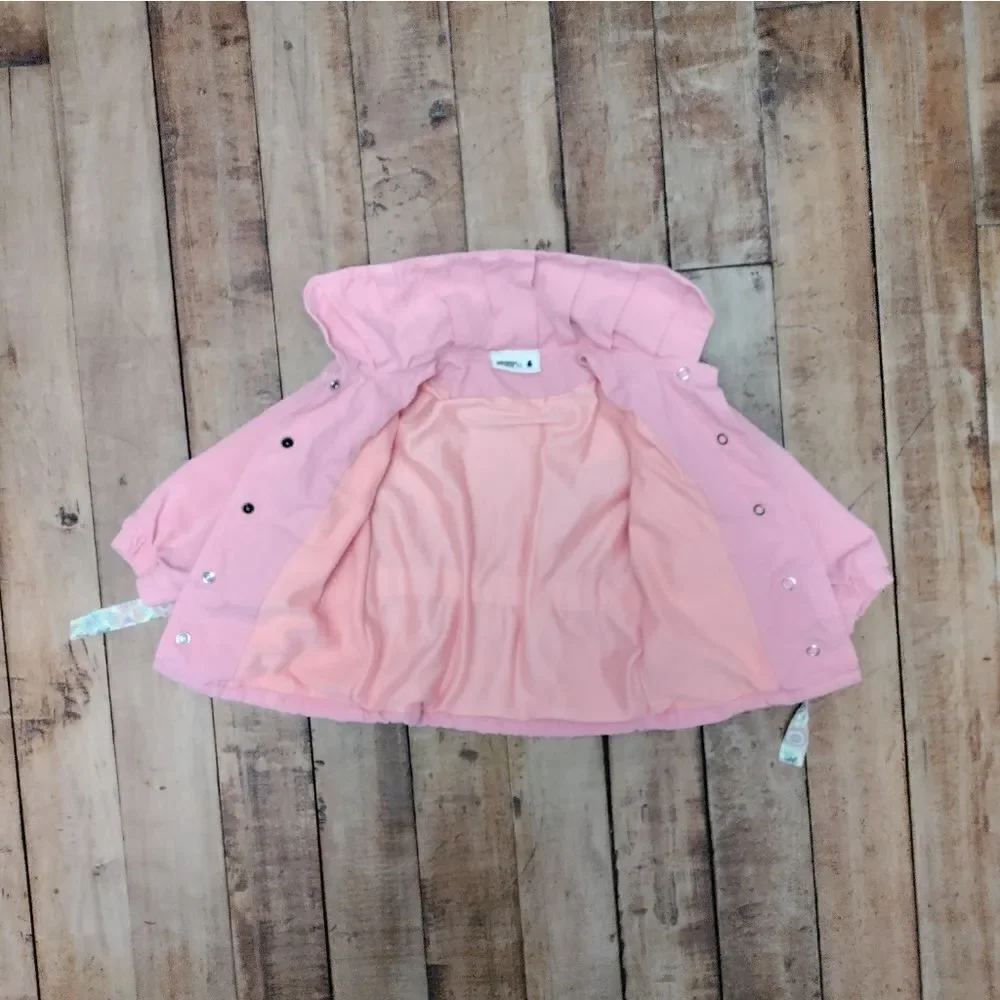 Girls size 12 months light pink canvas jacket lined Vintage